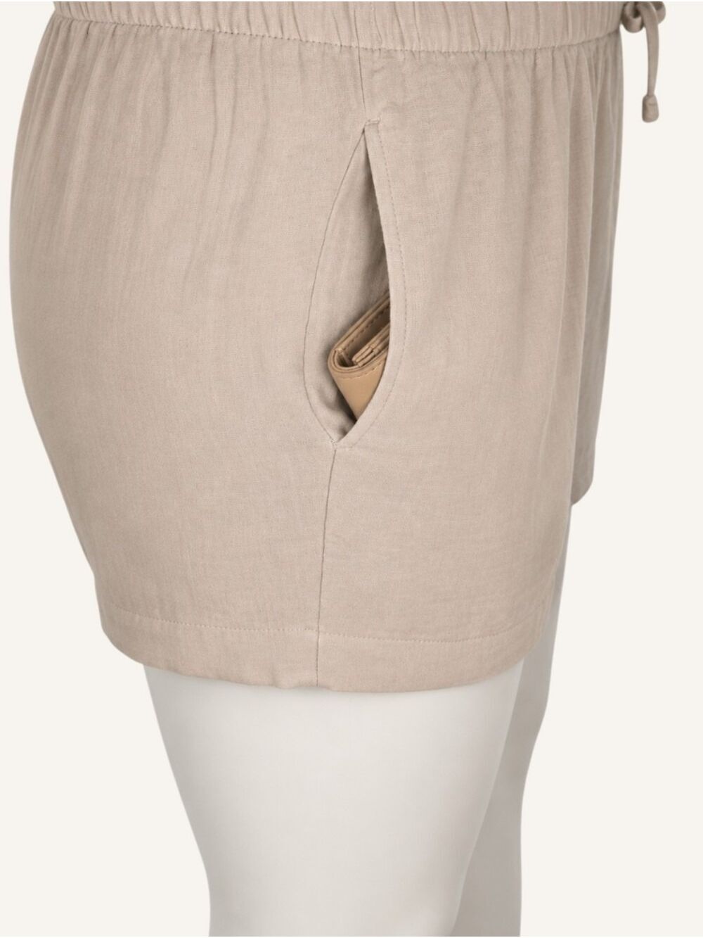 Torrid Belle Isle High Rise Cotton Beach Shorts Taupe Size 00 M/L 10 NWT - Picture 6 of 10